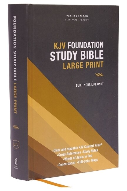 Couverture_Kjv, Foundation Study Bible, Large Print, Hardcover, Red Letter, Thumb Indexed, Comfort Print