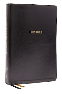 Couverture_Kjv, Foundation Study Bible, Large Print, Leathersoft, Black, Red Letter, Thumb Indexed, Comfort Print