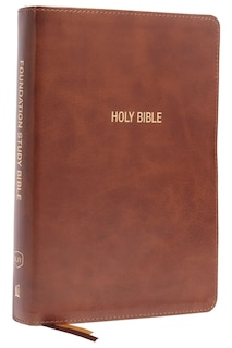 Couverture_Kjv, Foundation Study Bible, Large Print, Leathersoft, Brown, Red Letter, Comfort Print