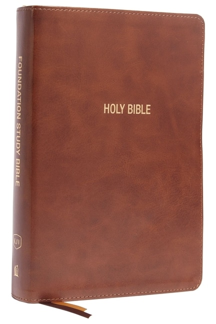 Couverture_Kjv, Foundation Study Bible, Large Print, Leathersoft, Brown, Red Letter, Comfort Print