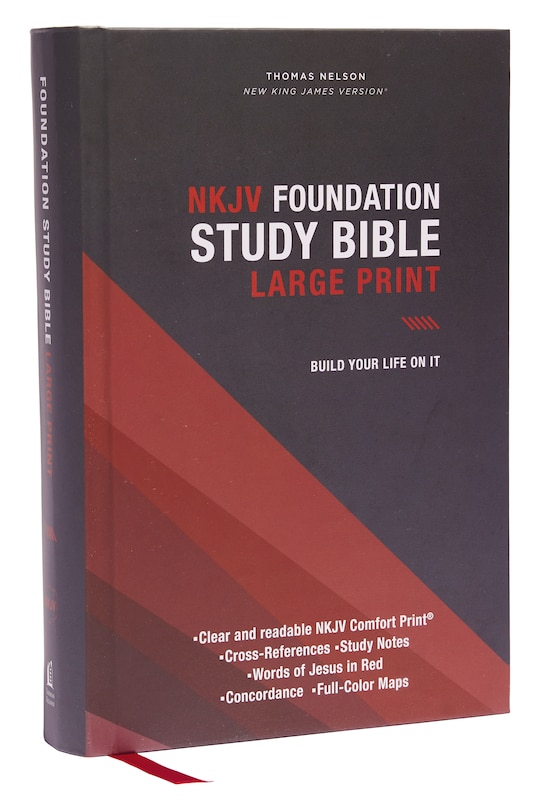 Front cover_Nkjv, Foundation Study Bible, Large Print, Hardcover, Red Letter, Thumb Indexed, Comfort Print