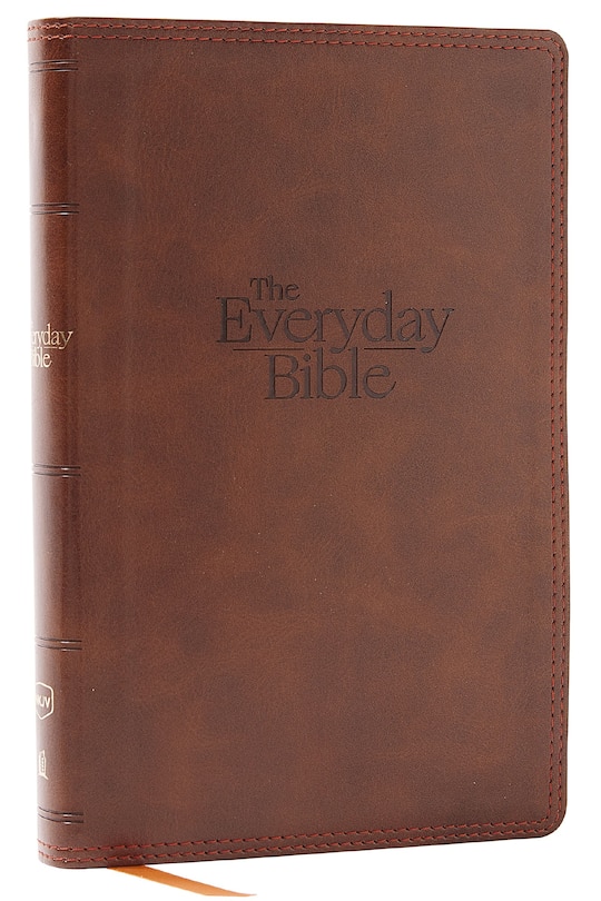 Front cover_NKJV, The Everyday Bible, Brown Leathersoft, Red Letter, Comfort Print