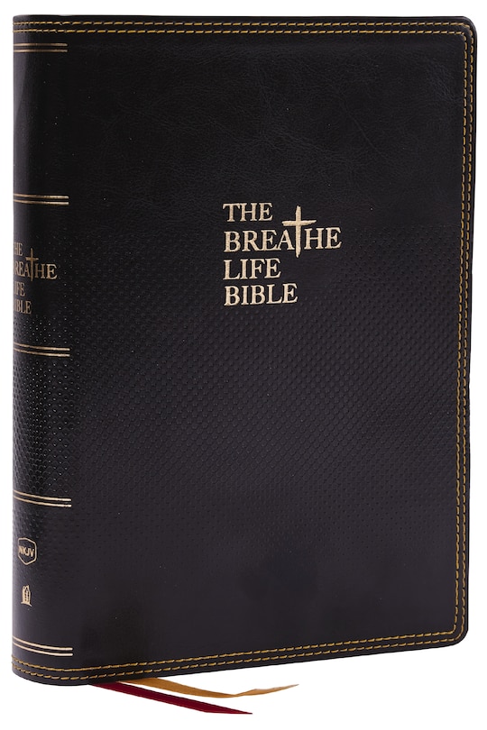 Couverture_The Breathe Life Holy Bible: Faith in Action (NKJV, Black Leathersoft, Thumb Indexed, Red Letter, Comfort Print)