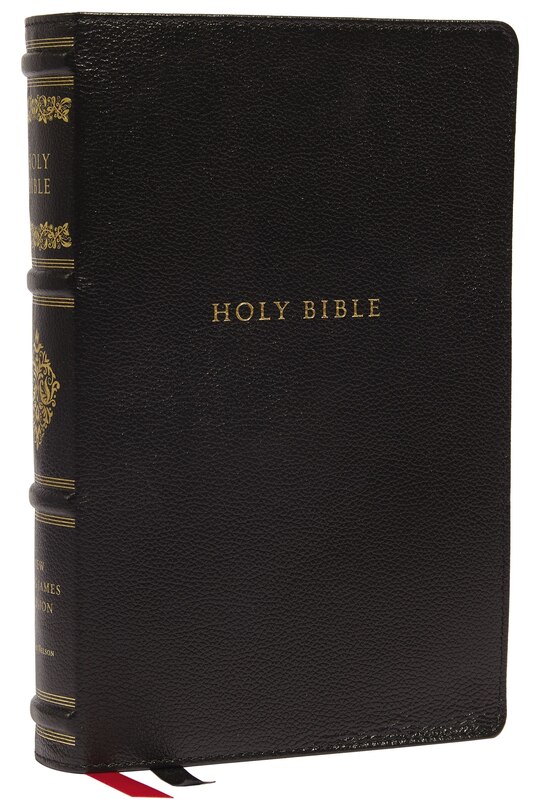 Front cover_Nkjv, Personal Size Reference Bible, Sovereign Collection, Leathersoft, Black, Red Letter, Thumb Indexed, Comfort Print