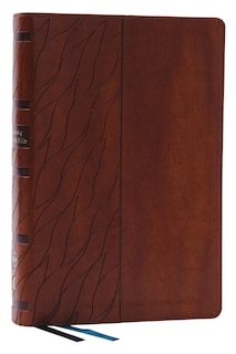 Front cover_Encountering God Study Bible: Insights from Blackaby Ministries on Living Our Faith (NKJV, Brown Leathersoft, Red Letter, Comfort Print, Thumb Indexed)