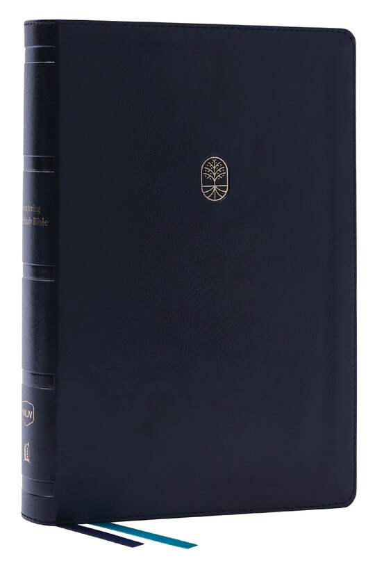Front cover_Encountering God Study Bible: Insights from Blackaby Ministries on Living Our Faith (NKJV, Black Leathersoft, Red Letter, Comfort Print, Thumb Indexed)