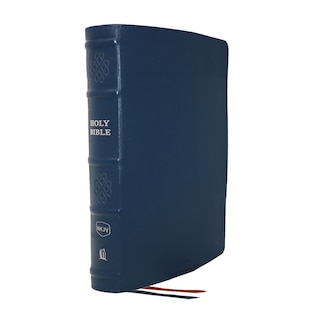 Front cover_Nkjv, Single-column Reference Bible, Genuine Leather, Blue, Comfort Print