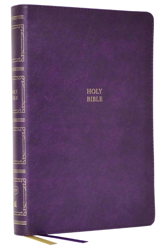 Front cover_KJV Holy Bible: Paragraph-style Large Print Thinline with 43,000 Cross References, Purple Leathersoft, Red Letter, Comfort Print (Thumb Indexed): King James Version