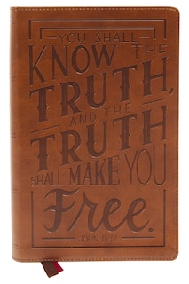 Couverture_Nkjv, Personal Size Large Print End-of-verse Reference Bible, Verse Art Cover Collection, Leathersoft, Brown, Red Letter, Comfort Print