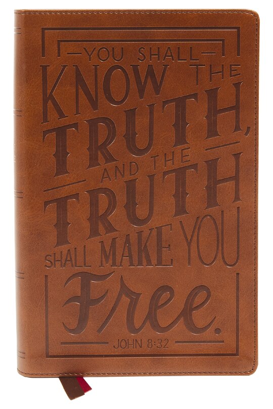 Couverture_Nkjv, Personal Size Large Print End-of-verse Reference Bible, Verse Art Cover Collection, Leathersoft, Brown, Red Letter, Comfort Print
