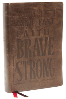 Front cover_Nkjv, Giant Print Center-column Reference Bible, Verse Art Cover Collection, Genuine Leather, Brown, Red Letter, Comfort Print