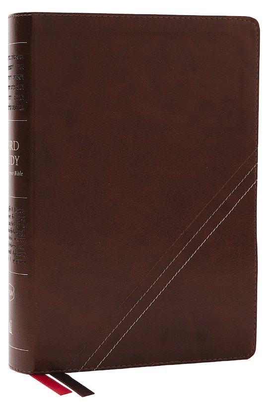 Couverture_Nkjv, Word Study Reference Bible, Leathersoft, Brown, Red Letter, Comfort Print