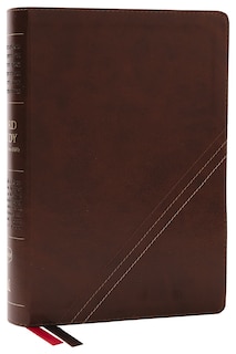 Front cover_Nkjv, Word Study Reference Bible, Leathersoft, Brown, Red Letter, Thumb Indexed, Comfort Print