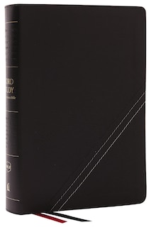Front cover_Nkjv, Word Study Reference Bible, Bonded Leather, Black, Red Letter, Thumb Indexed, Comfort Print