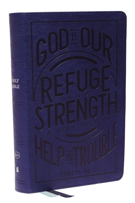 Front cover_KJV Holy Bible: Personal Size with Cross References, Blue Leathersoft, Red Letter, Comfort Print: King James Version (Verse Art Cover Collection)