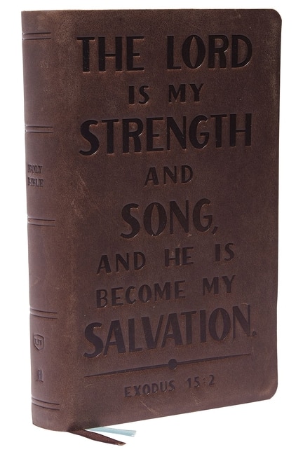 Couverture_KJV Holy Bible: Personal Size with Cross References, Brown Genuine Leather, Red Letter, Comfort Print: King James Version (Verse Art Cover Collection)