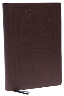 Front cover_KJV Holy Bible: Large Print with 53,000 Cross References, Brown Genuine Leather, Red Letter, Comfort Print (Thumb Indexed): King James Version (Verse Art Cover Collection)