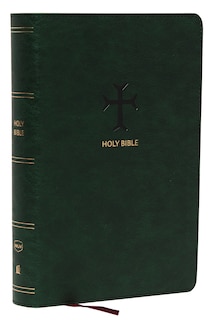 Couverture_Nkjv, End-of-verse Reference Bible, Personal Size Large Print, Leathersoft, Green, Red Letter, Thumb Indexed, Comfort Print