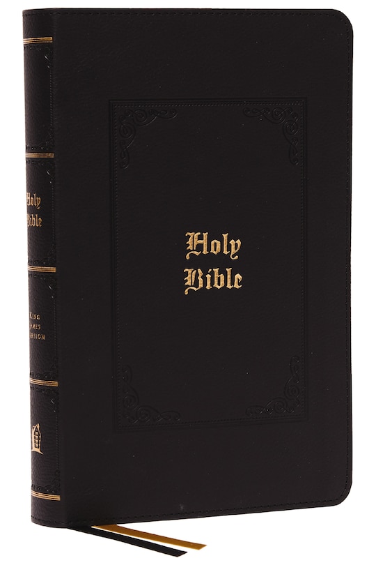 Front cover_KJV, Personal Size Large Print Reference Bible, Vintage Series, Black Leathersoft, Red Letter, Thumb Indexed, Comfort Print