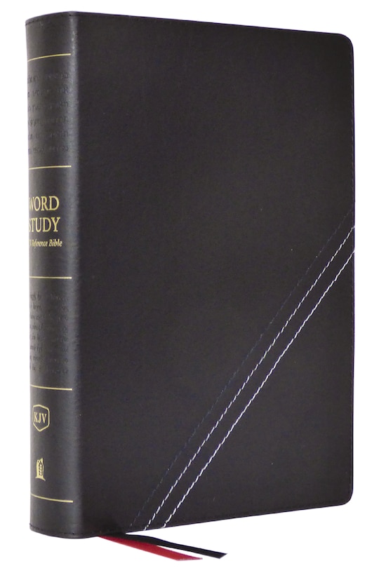 Couverture_Kjv, Word Study Reference Bible, Bonded Leather, Black, Red Letter, Thumb Indexed, Comfort Print
