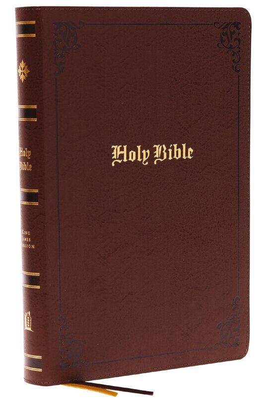 Front cover_KJV Holy Bible: Large Print with 53,000 Center-Column Cross References, Brown Bonded Leather, Red Letter, Comfort Print (Thumb Indexed): King James Version