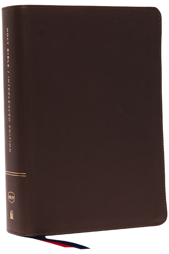 Couverture_Nkjv, Interleaved Bible, Journal Edition, Genuine Leather, Brown, Red Letter, Comfort Print