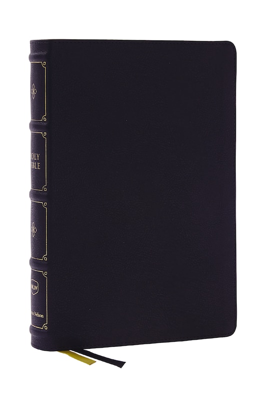 Front cover_NKJV, Large Print Thinline Reference Bible, Blue Letter, Maclaren Series, Leathersoft, Black, Thumb Indexed, Comfort Print