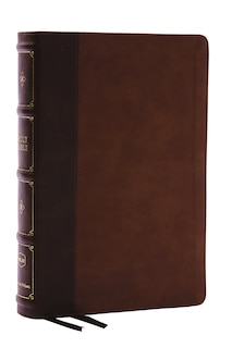 Front cover_NKJV, Large Print Thinline Reference Bible, Blue Letter, Maclaren Series, Leathersoft, Brown, Comfort Print