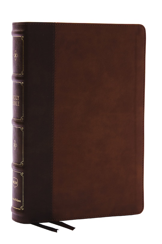 Front cover_NKJV, Large Print Thinline Reference Bible, Blue Letter, Maclaren Series, Leathersoft, Brown, Comfort Print