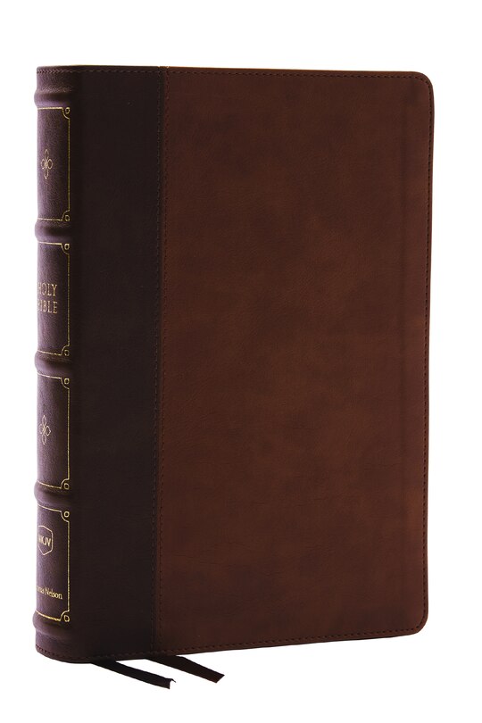 Couverture_NKJV, Large Print Thinline Reference Bible, Blue Letter, Maclaren Series, Leathersoft, Brown, Thumb Indexed, Comfort Print