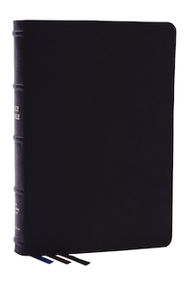 Front cover_NKJV, Large Print Thinline Reference Bible, Blue Letter, Maclaren Series, Genuine Leather, Black, Comfort Print