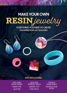 Make Your Own Resin Jewelry: Everything You Need to Create Beautiful Resin Accessories - Kit Includes: Two-part Epoxy Resin, Resin Dye, Glitter, Silicone Jewelry Mold, Mixing Cup, Stir Stick, Chain and Jump Rings, Instruction Book