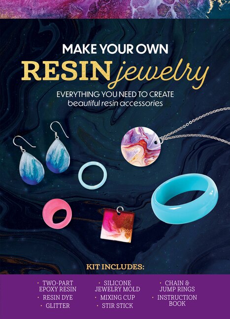 Make Your Own Resin Jewelry: Everything You Need to Create Beautiful Resin Accessories - Kit Includes: Two-part Epoxy Resin, Resin Dye, Glitter, Silicone Jewelry Mold, Mixing Cup, Stir Stick, Chain and Jump Rings, Instruction Book