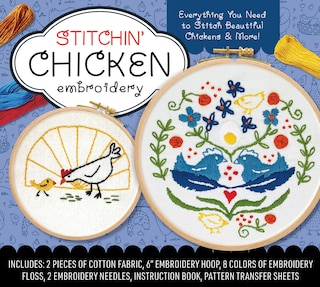 Front cover_Stitchin' Chicken Embroidery Kit