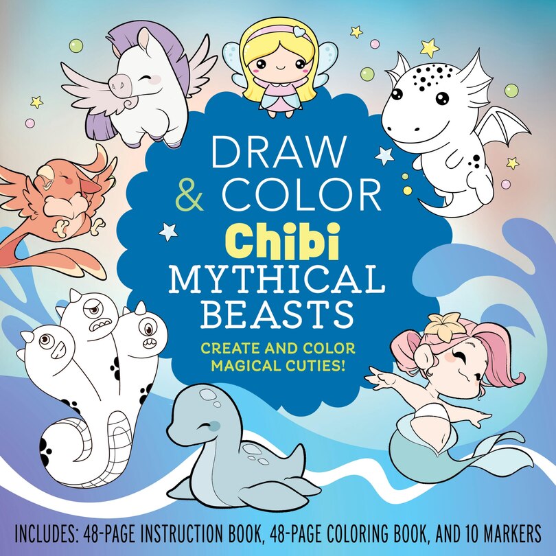 Front cover_DRAW & COLOR CHIBI MYTHICAL BEASTS KIT