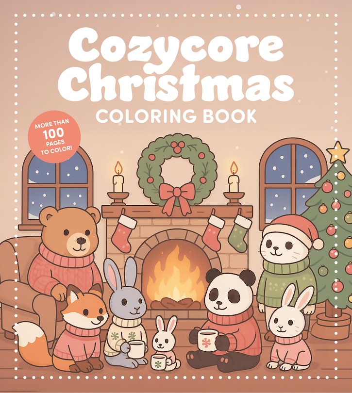 Front cover_Cozycore Christmas Coloring Book