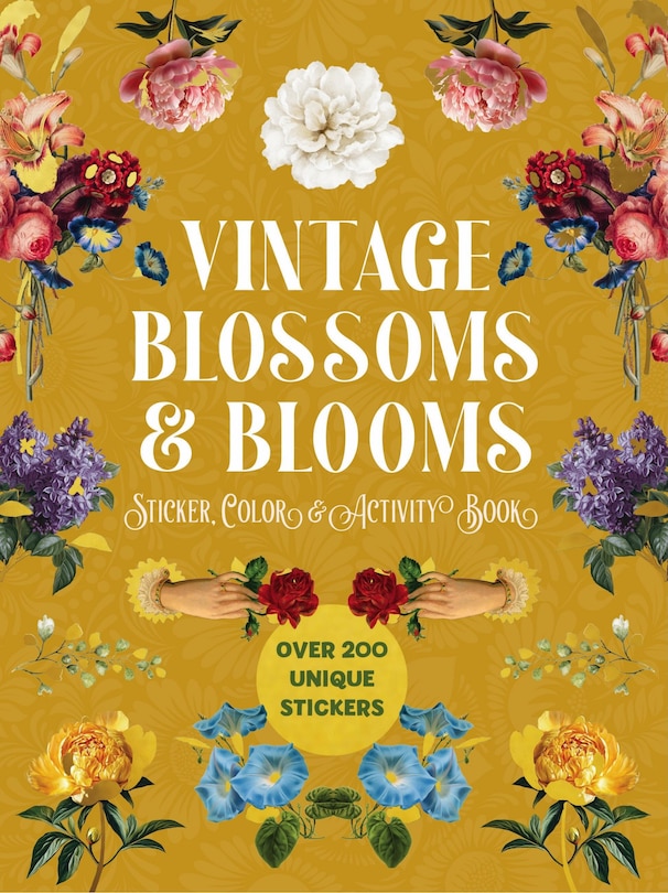 Front cover_Vintage Blossoms and Blooms Sticker, Color and Activity Book