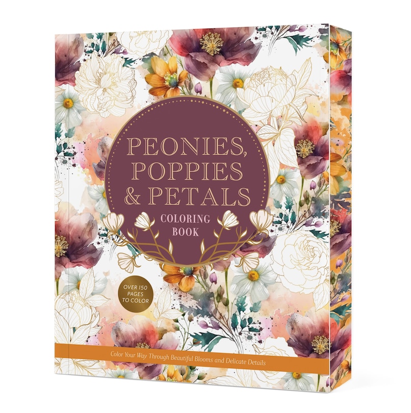 Couverture_Peonies, Poppies & Petals Coloring Book