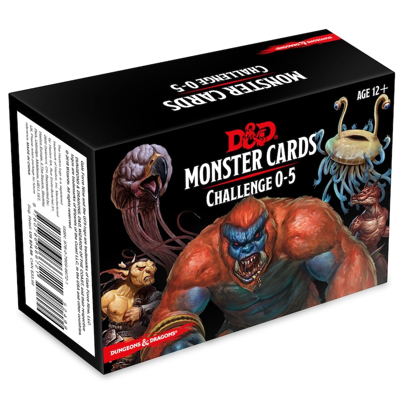 Cartes De Monstres De Niveau 0 À 5 Pour Dungeons & Dragons – Spellbook Cards: Monsters