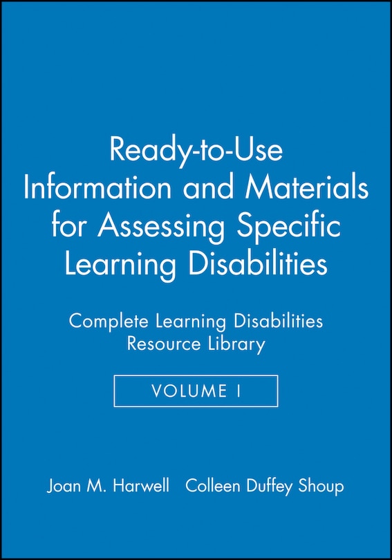 Front cover_Ready-to-Use Information and Materials for Assessing Specific Learning Disabilities