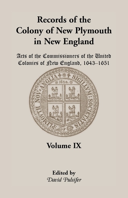 Couverture_Records of the Colony of New Plymouth in New England, Volume IX