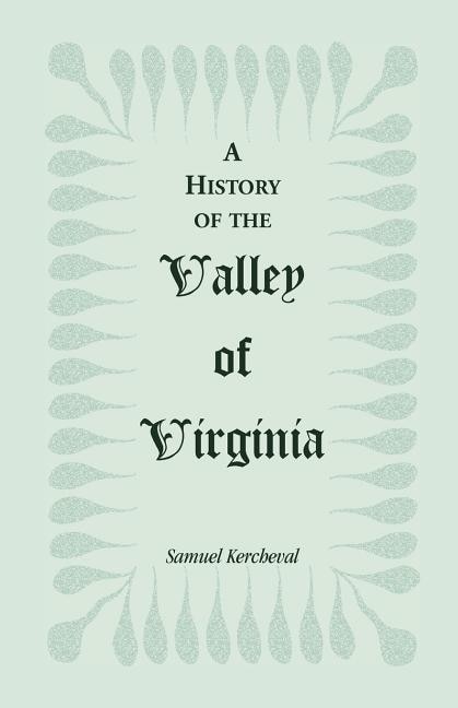 Front cover_A History of the Valley of Virginia