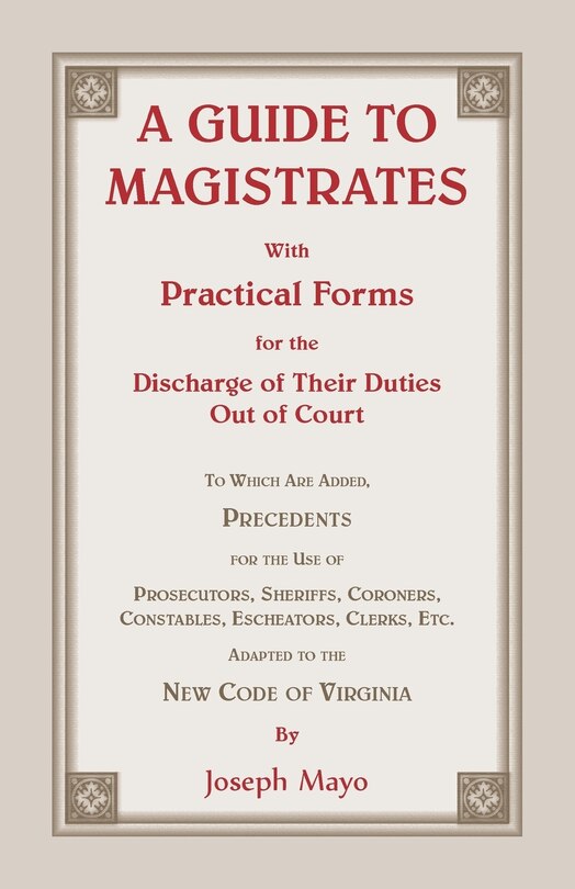 Front cover_A Guide to Magistrates