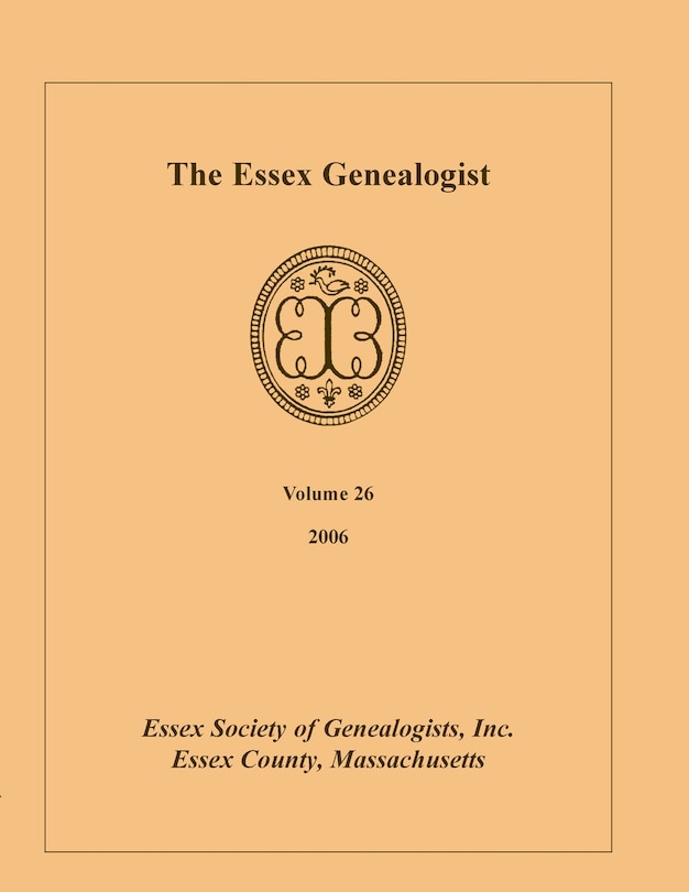 Couverture_The Essex Genealogist, Volume 26, 2006