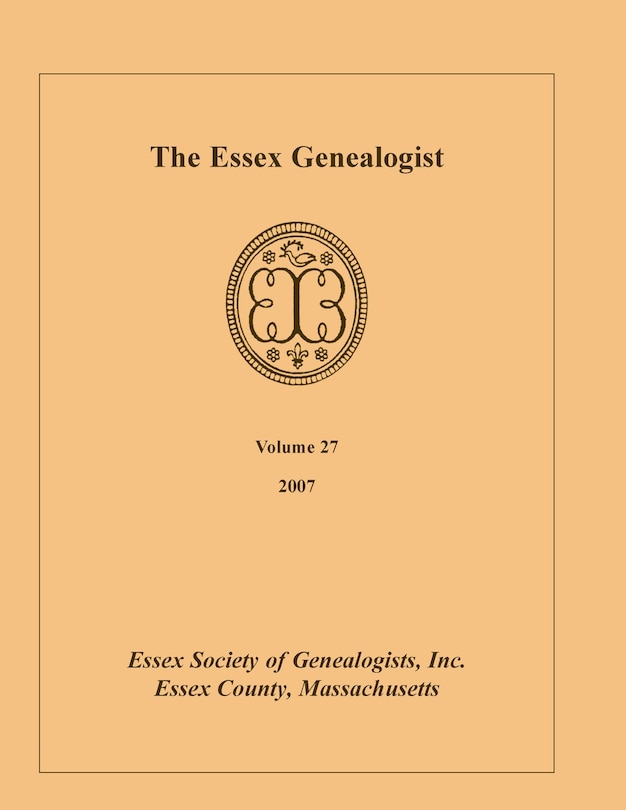 Couverture_The Essex Genealogist, Volume 27, 2007