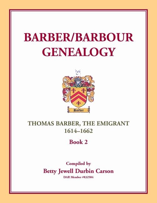 Front cover_Barber/Barbour Genealogy