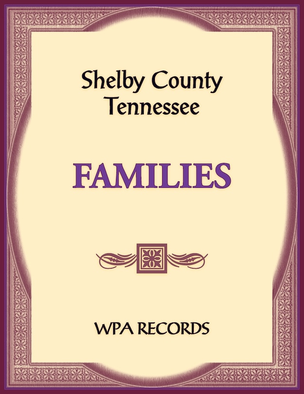 Couverture_Shelby County, Tennessee Families