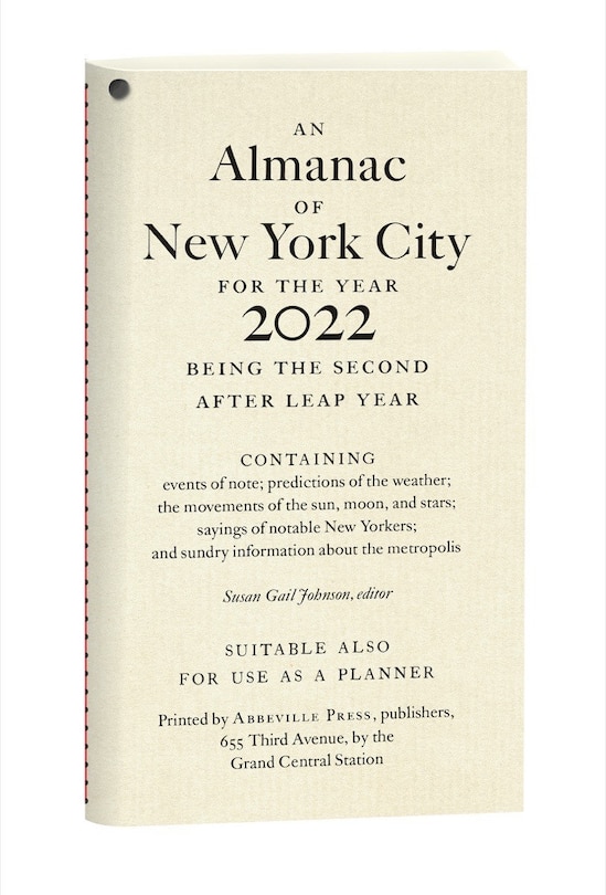 Couverture_An Almanac Of New York City For The Year 2022
