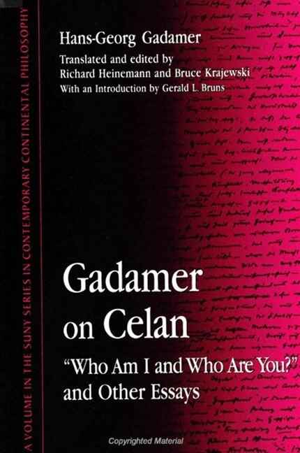 Front cover_Gadamer on Celan