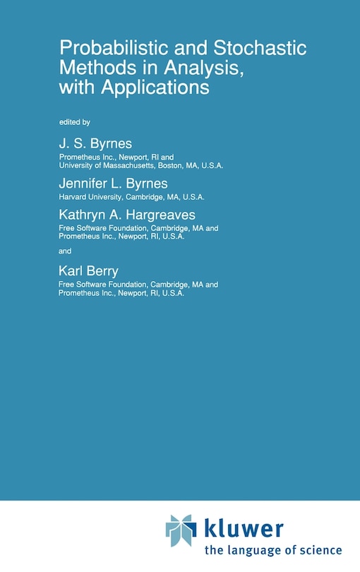 Front cover_Probabilistic and Stochastic Methods in Analysis, with Applications